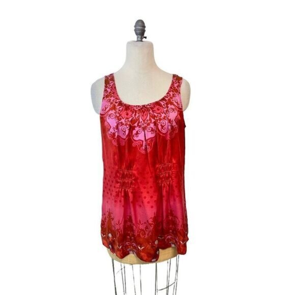 CAbi True Love Silk Smocked Waist Top Style #672 Large - Picture 2 of 5